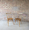 Mid Century Pair of Ercol 391 Dining Chairs Vintage Blonde Stick Back Chairs