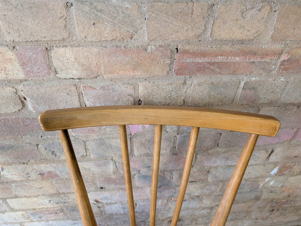 Mid Century Pair of Ercol 391 Dining Chairs Vintage Blonde Stick Back Chairs