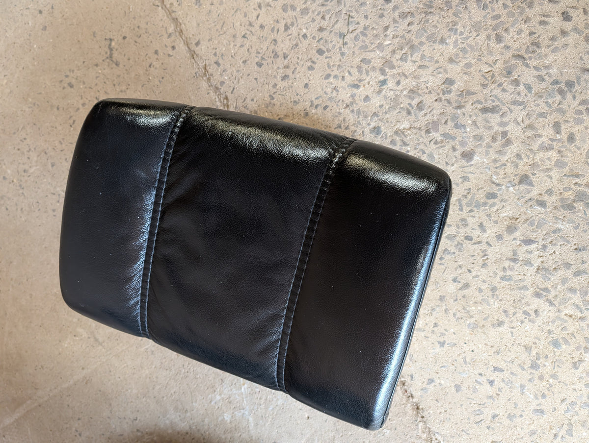 Ekornes Stressless Black Leather Reclining Armchair With Footstool