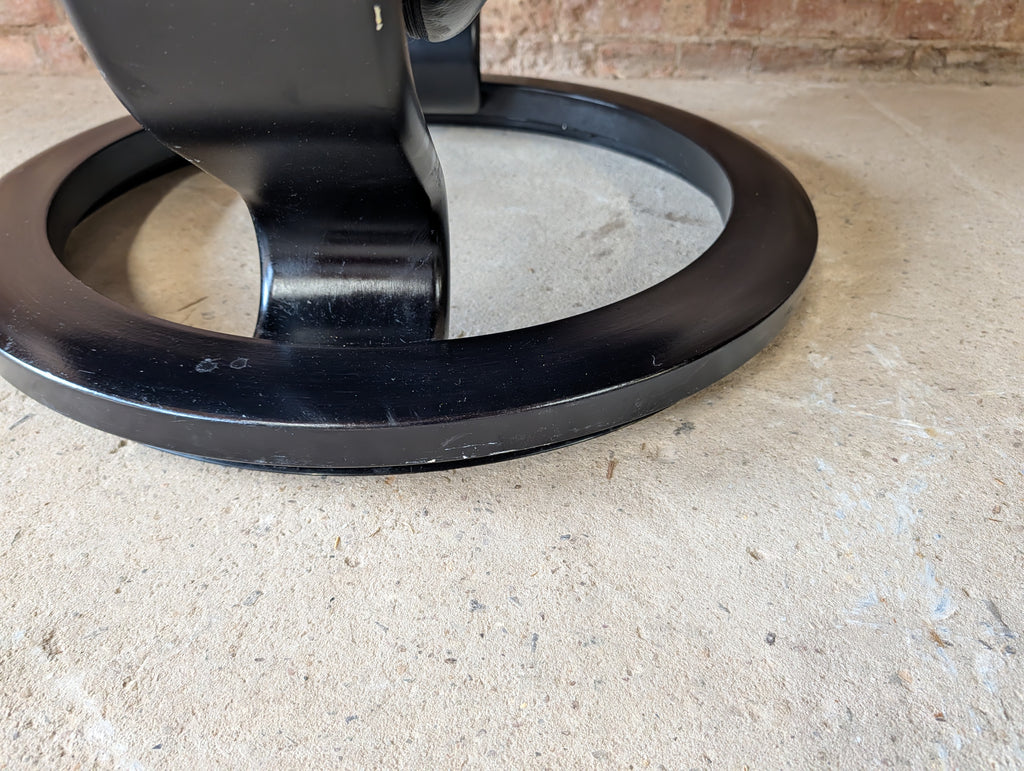 Ekornes Stressless Black Leather Reclining Armchair With Footstool