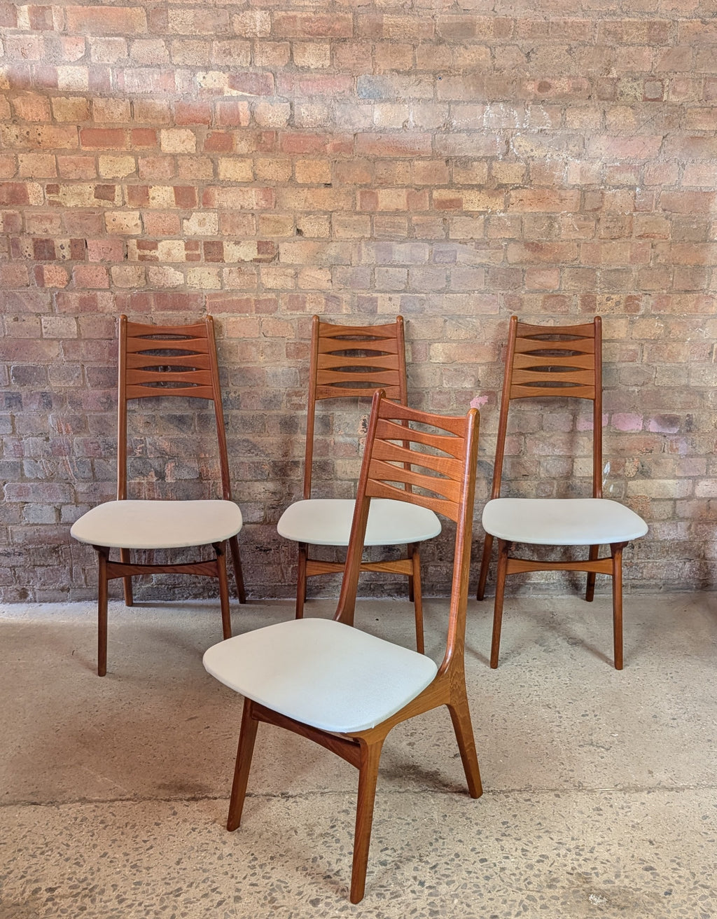 Mid Century Set Of 4 Boltinge Stolefabrik Teak Dining Chairs 1960s