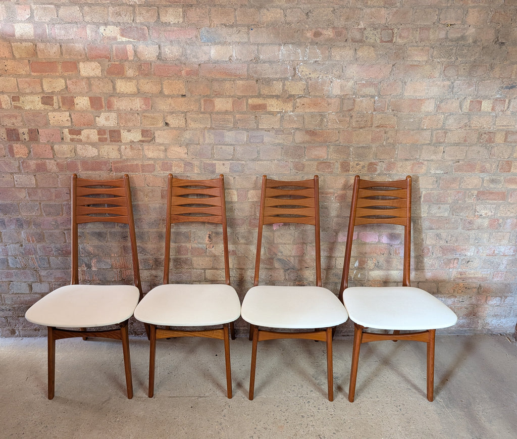 Mid Century Set Of 4 Boltinge Stolefabrik Teak Dining Chairs 1960s