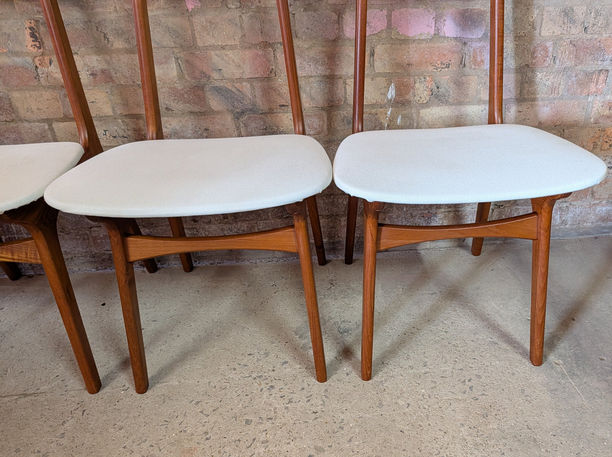 Mid Century Set Of 4 Boltinge Stolefabrik Teak Dining Chairs 1960s