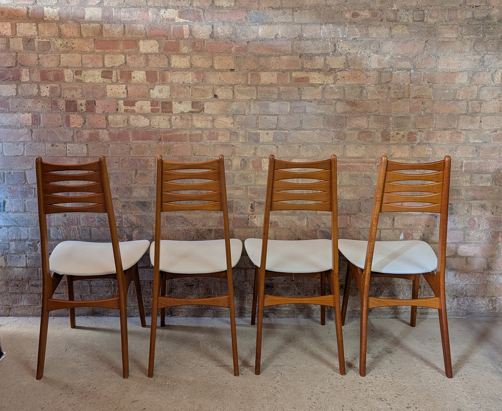 Mid Century Set Of 4 Boltinge Stolefabrik Teak Dining Chairs 1960s
