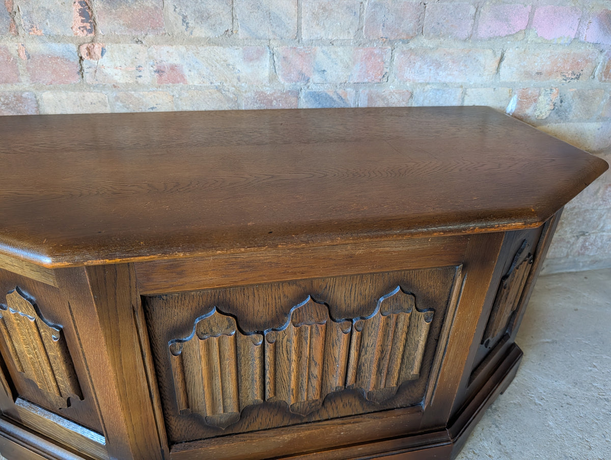 Vintage Old Charm Oak Blanket Box