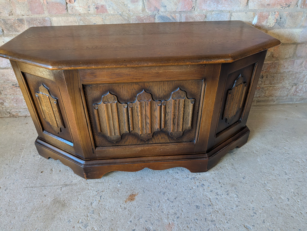 Vintage Old Charm Oak Blanket Box