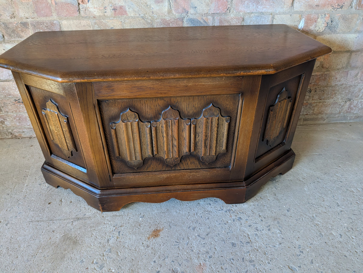 Vintage Old Charm Oak Blanket Box