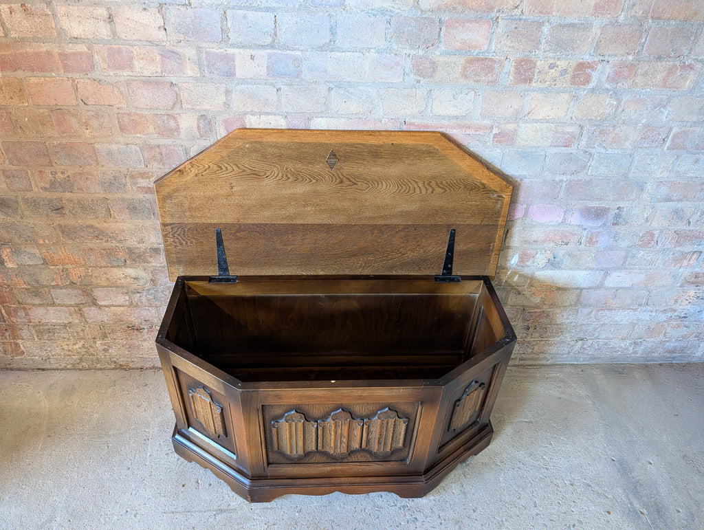 Vintage Old Charm Oak Blanket Box