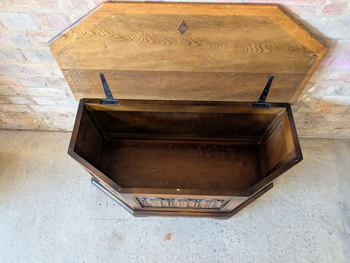 Vintage Old Charm Oak Blanket Box