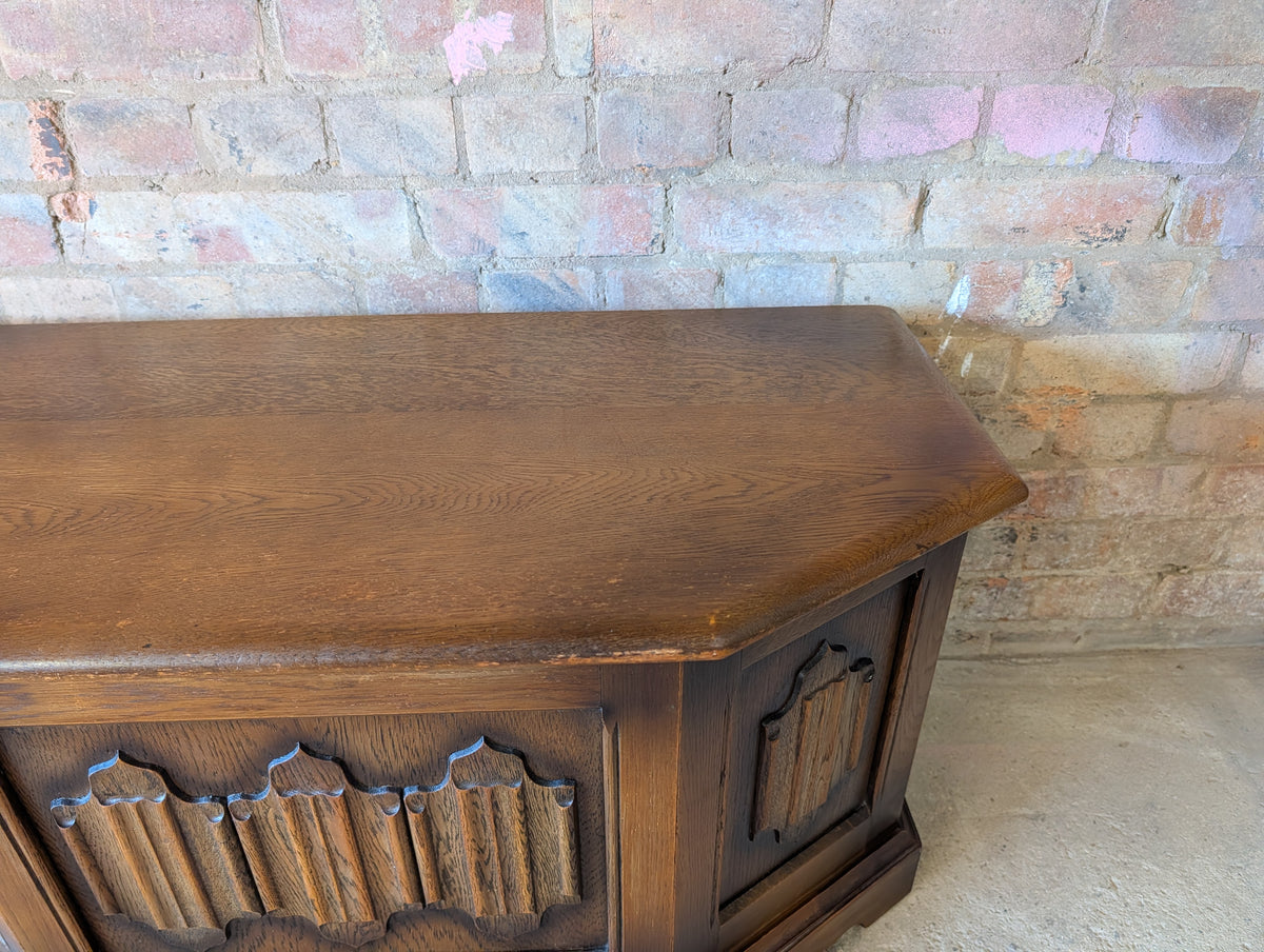 Vintage Old Charm Oak Blanket Box