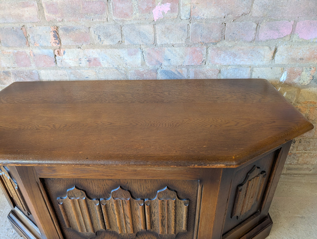 Vintage Old Charm Oak Blanket Box