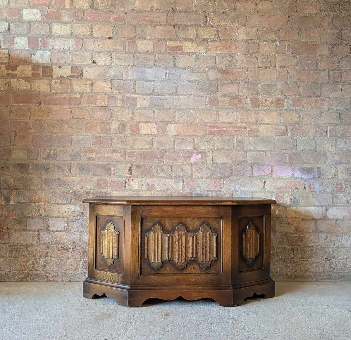 Vintage Old Charm Oak Blanket Box