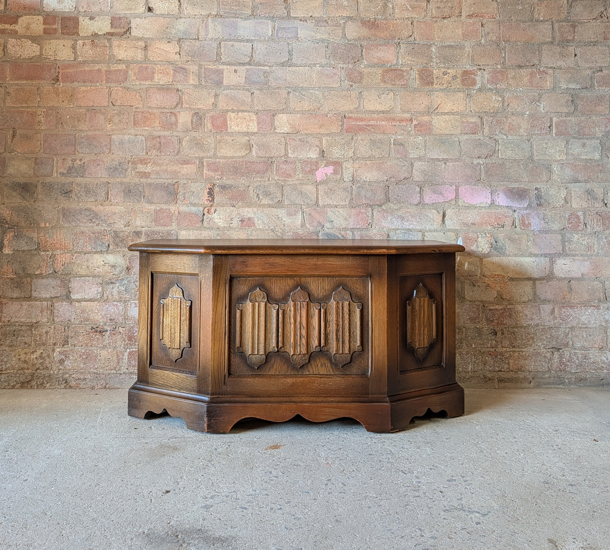 Vintage Old Charm Oak Blanket Box