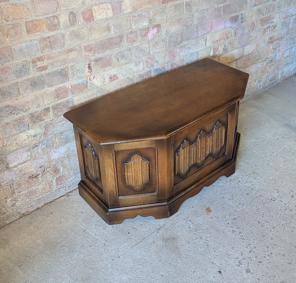 Vintage Old Charm Oak Blanket Box
