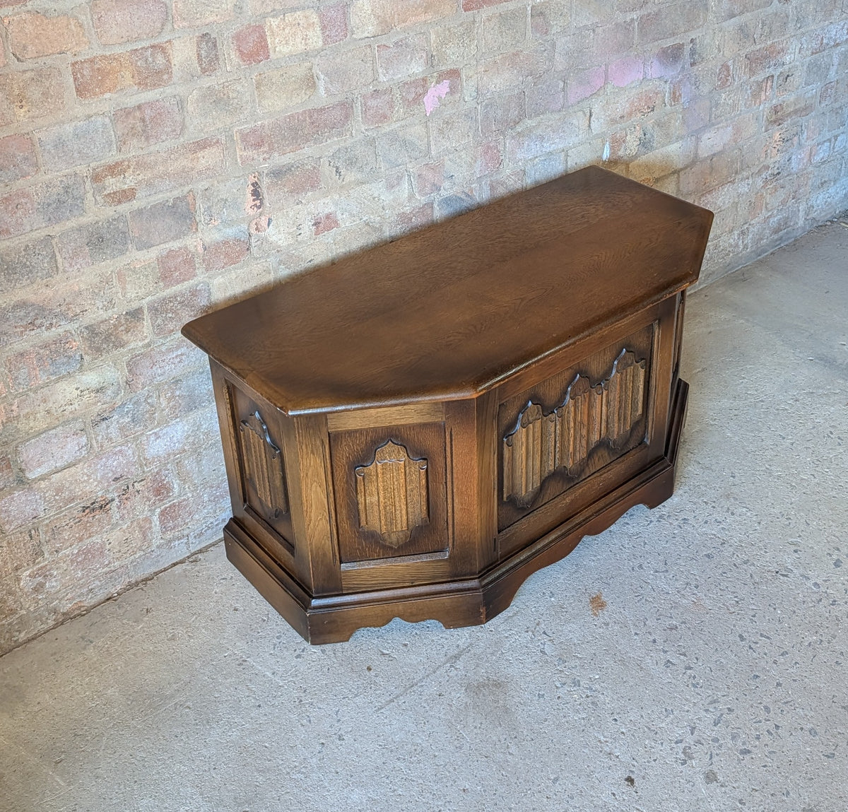 Vintage Old Charm Oak Blanket Box