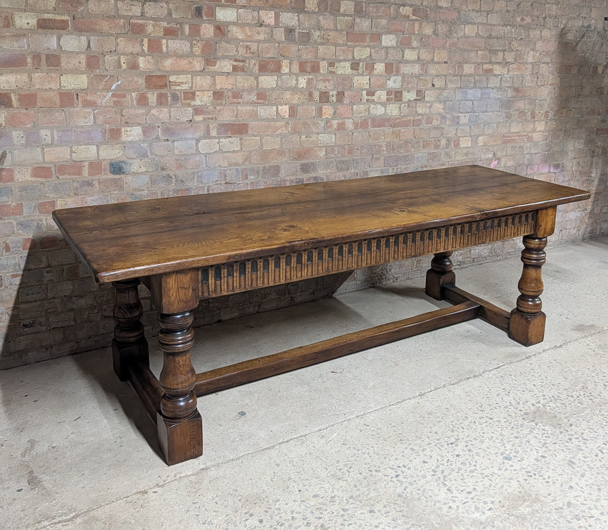 Antique Early 20th Century Oak Refectory Dining Table - 17th Century Style