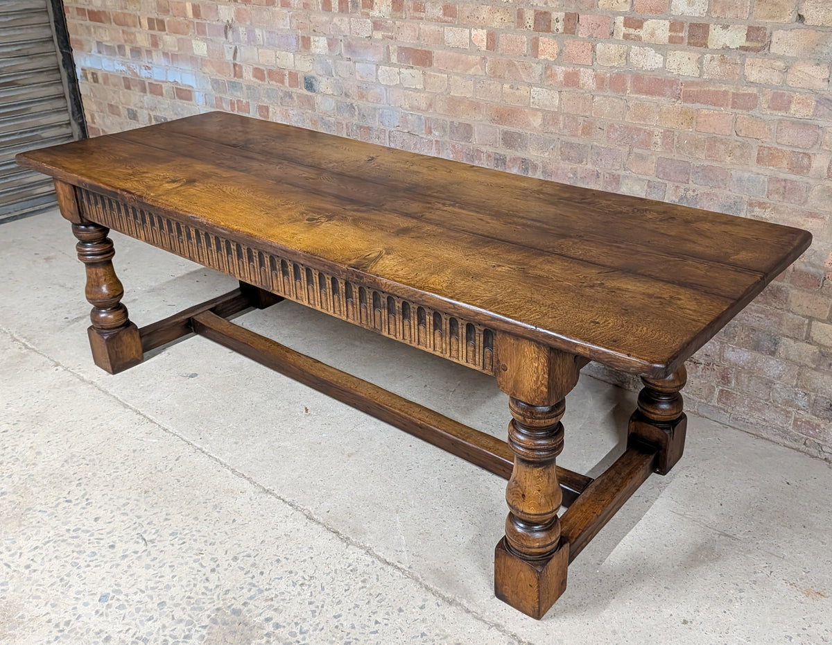 Antique Early 20th Century Oak Refectory Dining Table - 17th Century Style