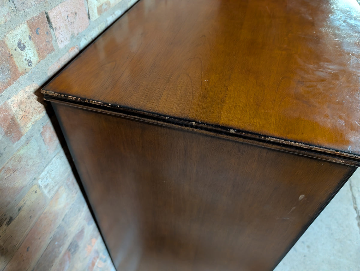 Vintage Bow Front Chest Of Drawers Georgian Style Large Tallboy / 5 Drawer Chest