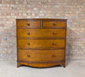 Vintage Bow Front Chest Of Drawers Georgian Style Large Tallboy / 5 Drawer Chest