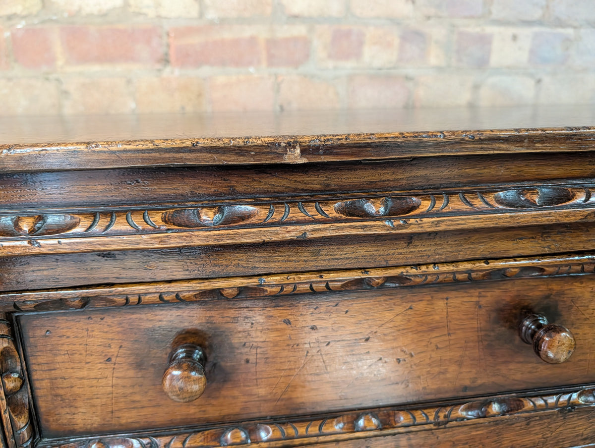 Vintage Titchmarsh And Goodwin Carved Oak Jacobean Style Sideboard/ Dresser Base