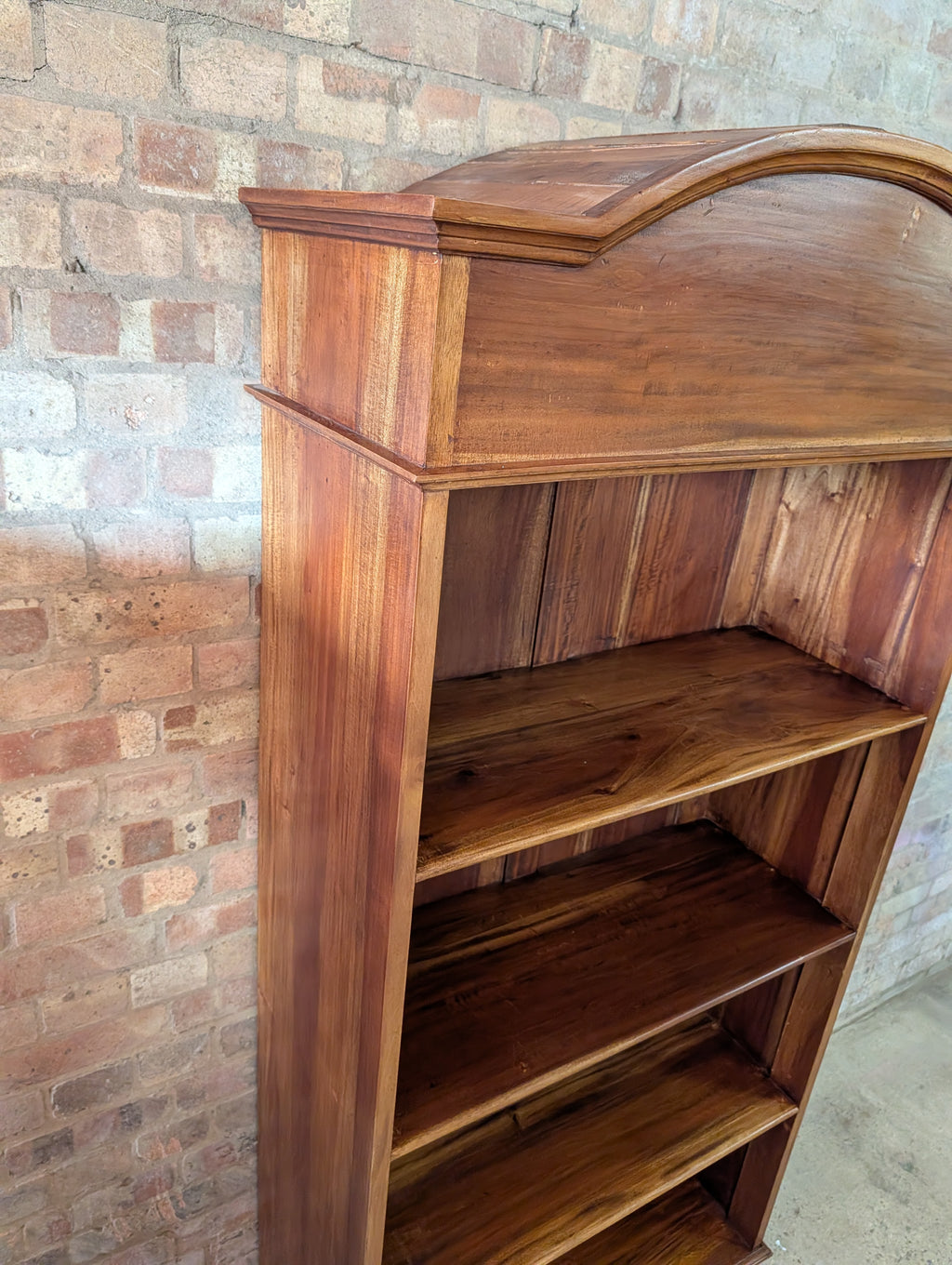Vintage Tall Arched Sheesham Open Bookcase
