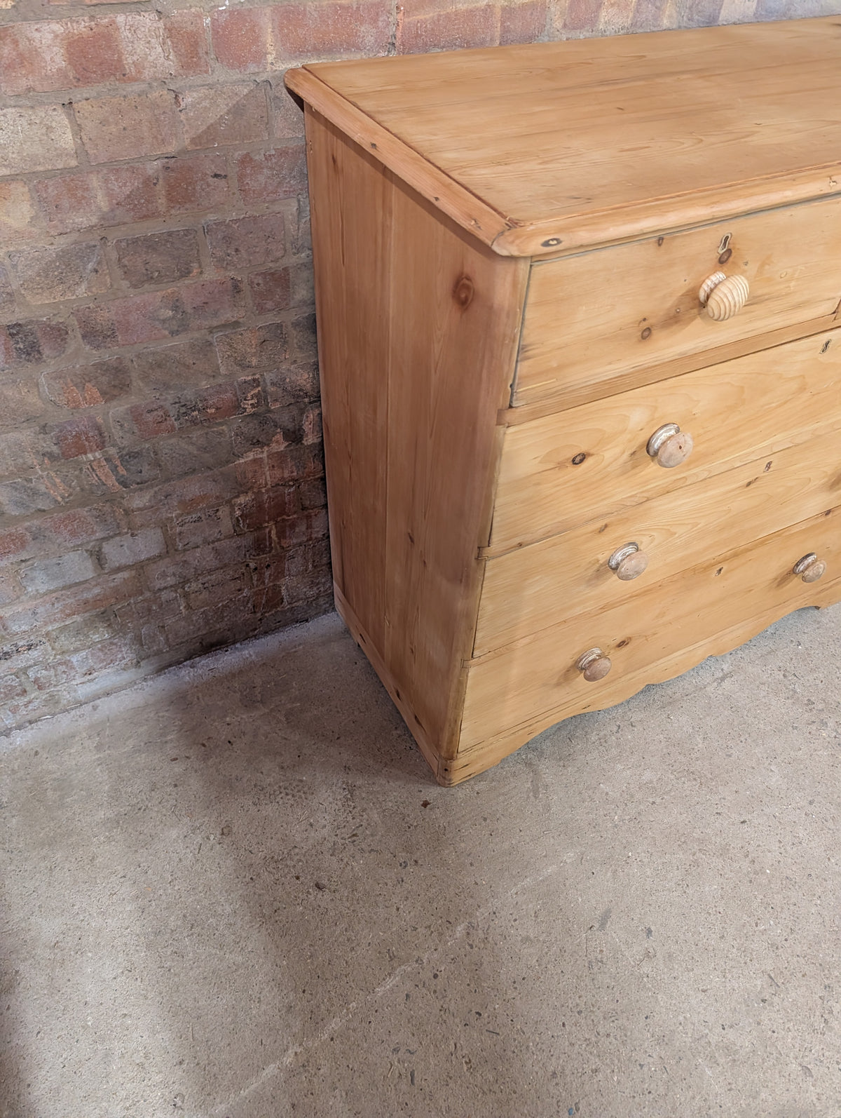 Antique Victorian Pine Chest Of Drawers - Farmhouse Two Over Three Drawers