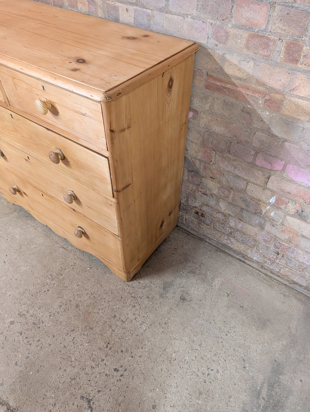Antique Victorian Pine Chest Of Drawers - Farmhouse Two Over Three Drawers