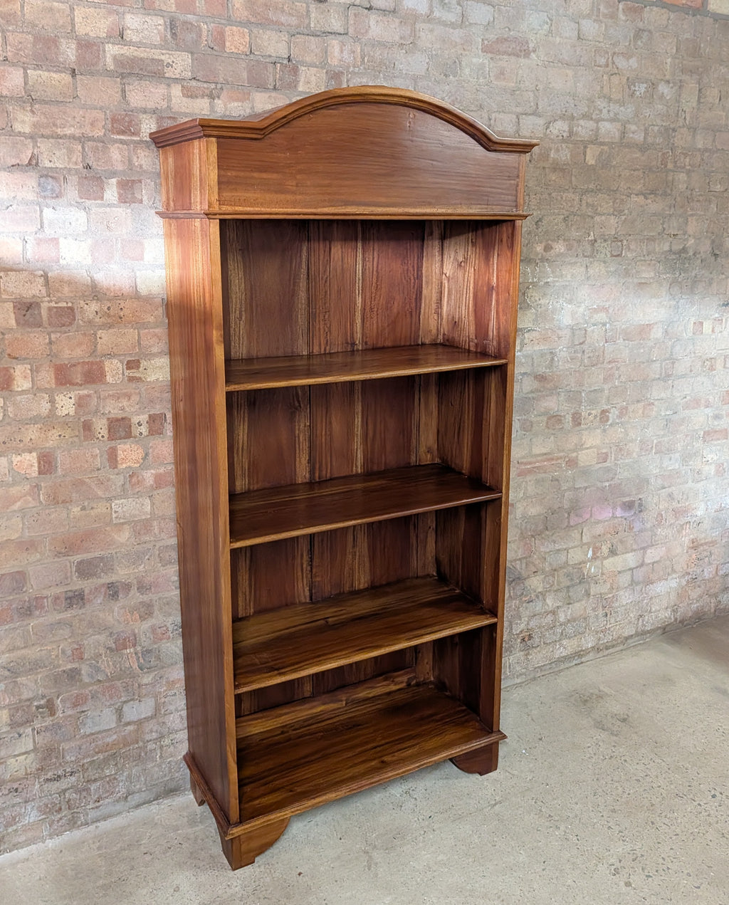 Vintage Tall Arched Sheesham Open Bookcase