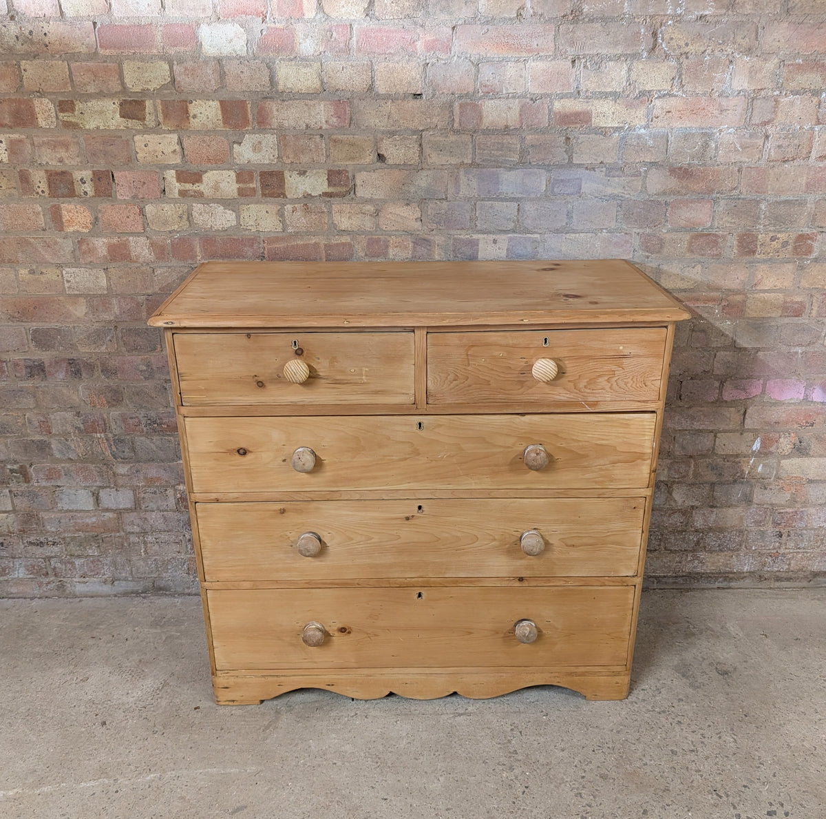 Antique Victorian Pine Chest Of Drawers - Farmhouse Two Over Three Drawers