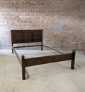 Antique Double Bed Stead Linen Fold Carved Oak Bed Frame
