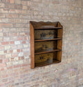 Antique Oak Open Bookcase- Wall Hanging/ Mounted Bookshelf
