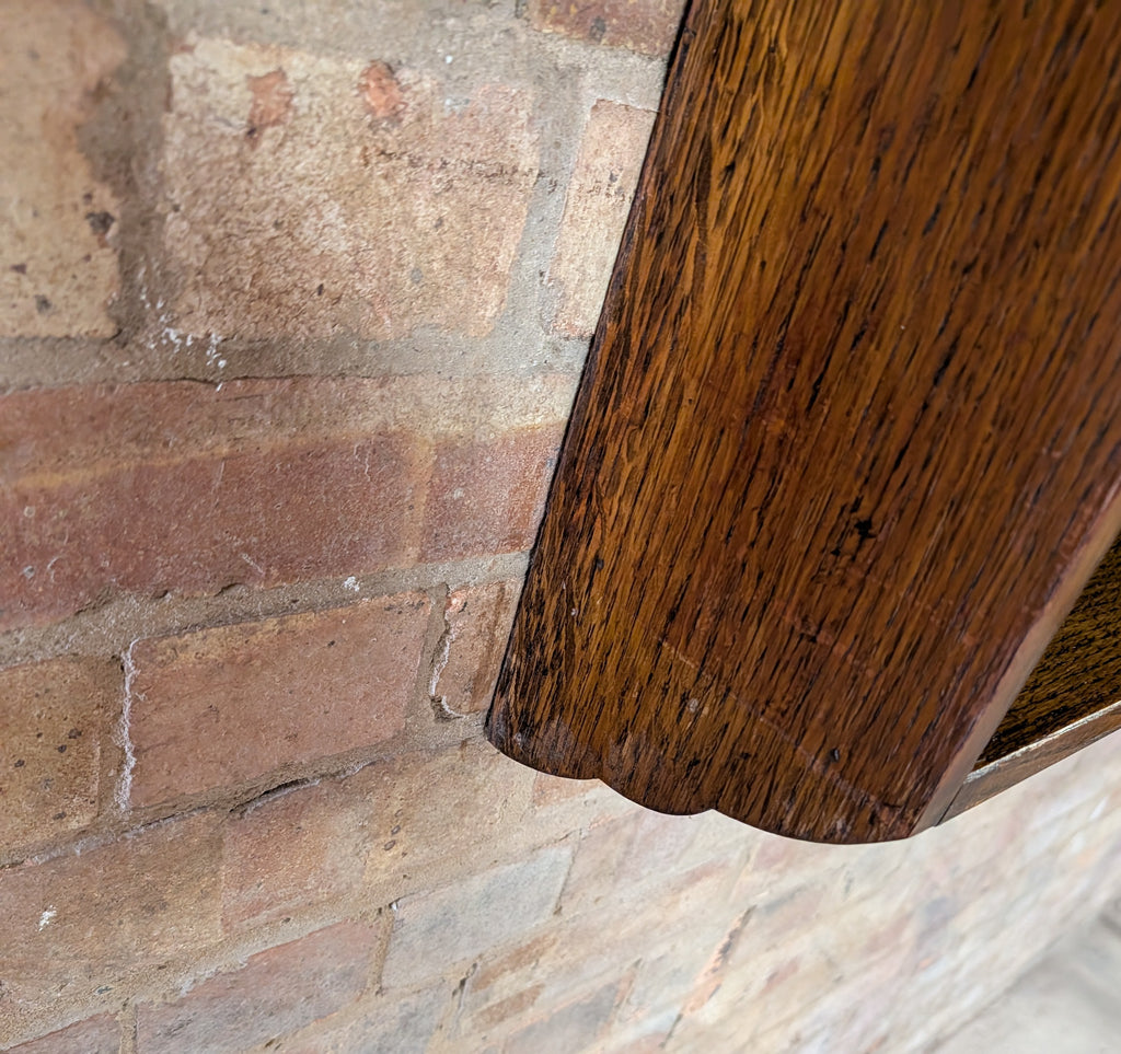 Antique Oak Open Bookcase- Wall Hanging/ Mounted Bookshelf