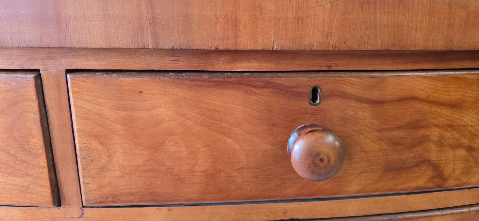 Victorian Antique Pine Chest of Drawers 2 Over 3 Tallboy Scalloped Apron