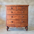 Victorian Antique Pine Chest of Drawers 2 Over 3 Tallboy Scalloped Apron