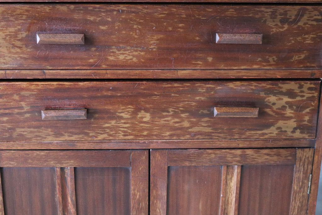 Vintage Mid Century Art Deco Style Utility Tallboy Linen Cabinet 1940s