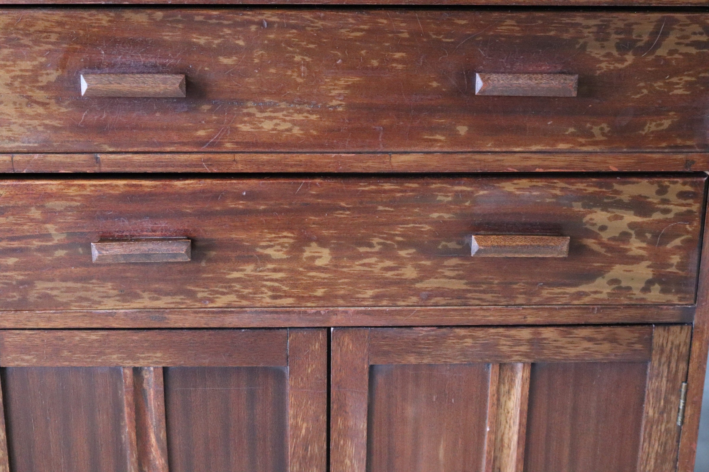 Vintage Mid Century Art Deco Style Utility Tallboy Linen Cabinet 1940s