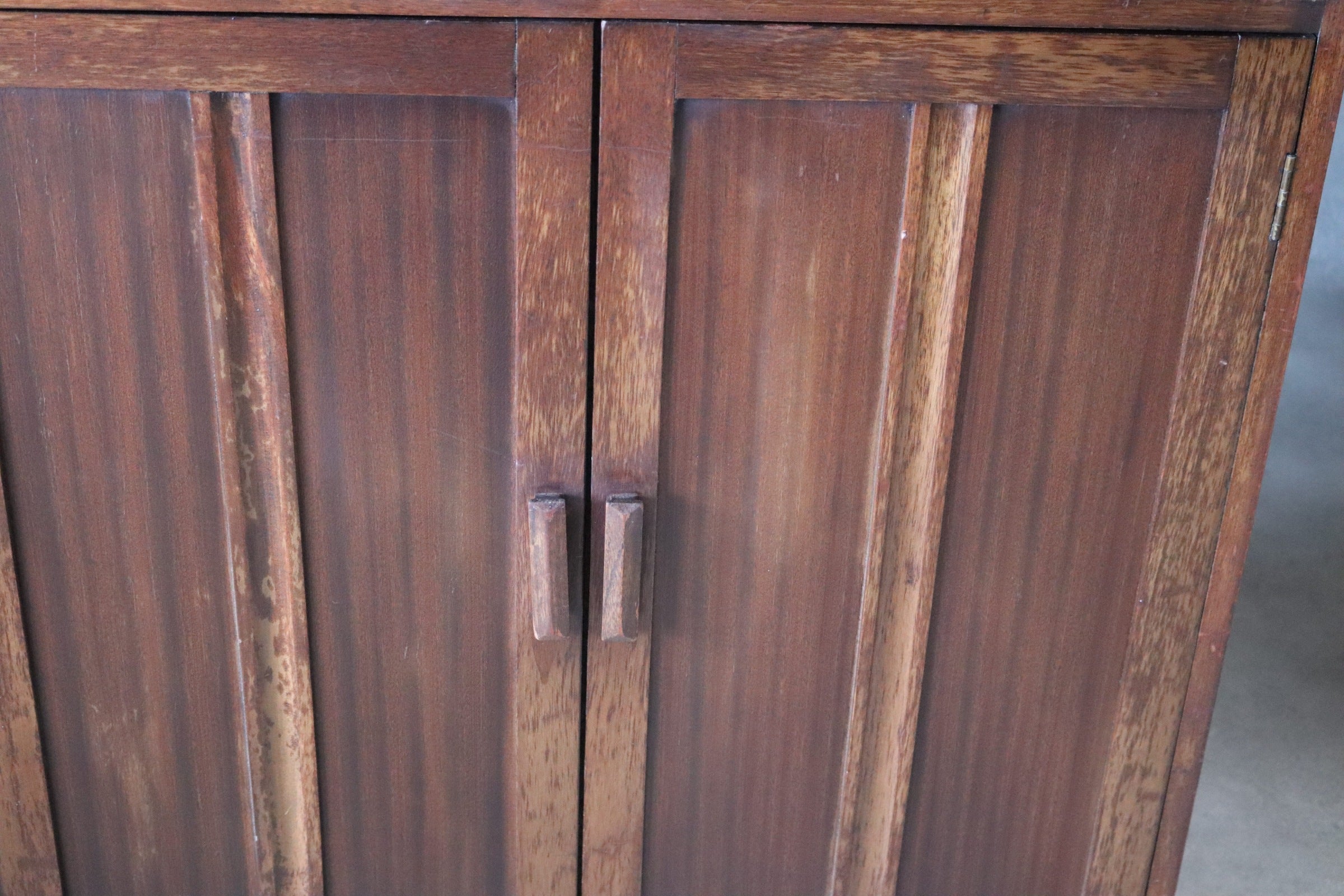 Vintage Mid Century Art Deco Style Utility Tallboy Linen Cabinet 1940s