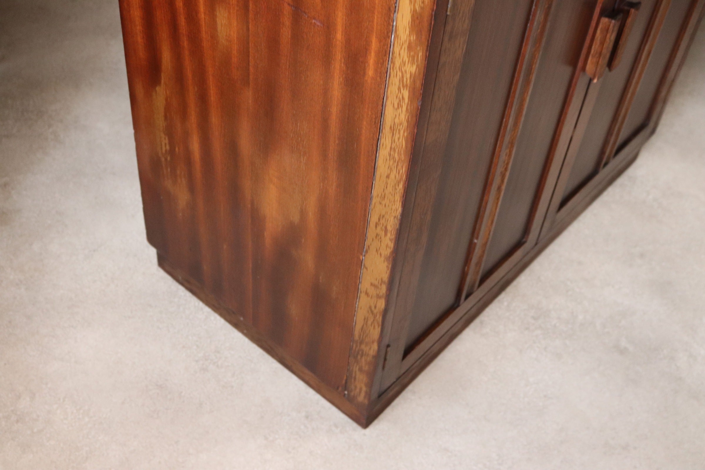 Vintage Mid Century Art Deco Style Utility Tallboy Linen Cabinet 1940s