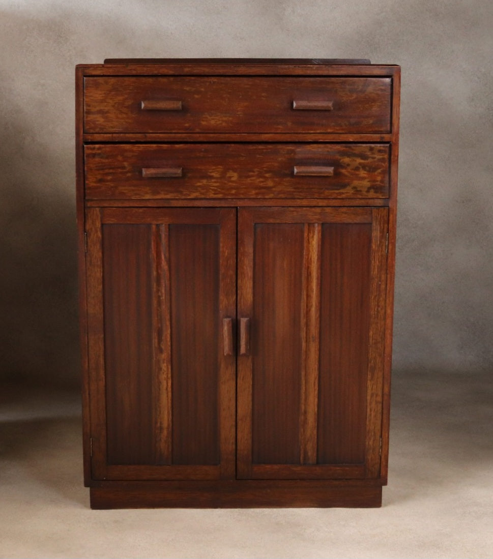 Vintage Mid Century Art Deco Style Utility Tallboy Linen Cabinet 1940s