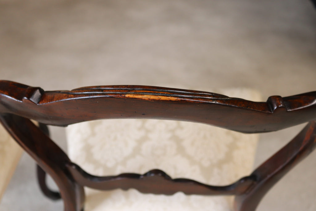 Set Of 4 Antique Victorian Rosewood Balloon Back Dining Chairs