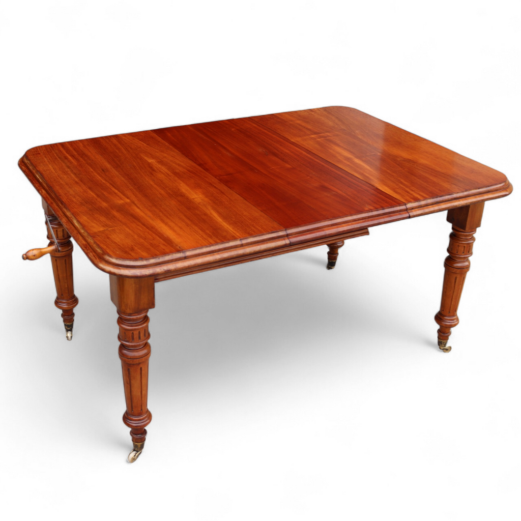 Victorian Mahogany Wind Out Dining Table by Joseph Fitter Antique 19th Century