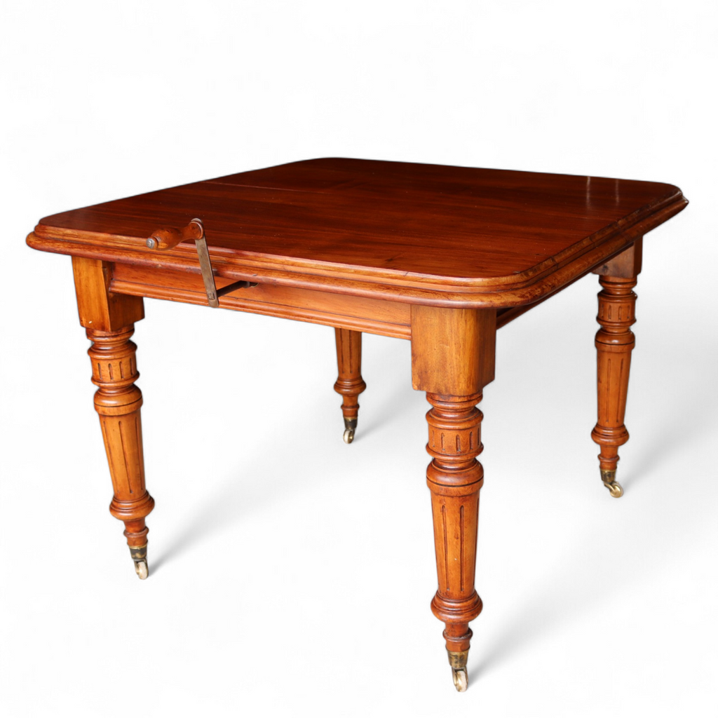 Victorian Mahogany Wind Out Dining Table by Joseph Fitter Antique 19th Century