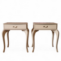 Pair Of Vintage Cream French Louis XV Style Bedside Tables
