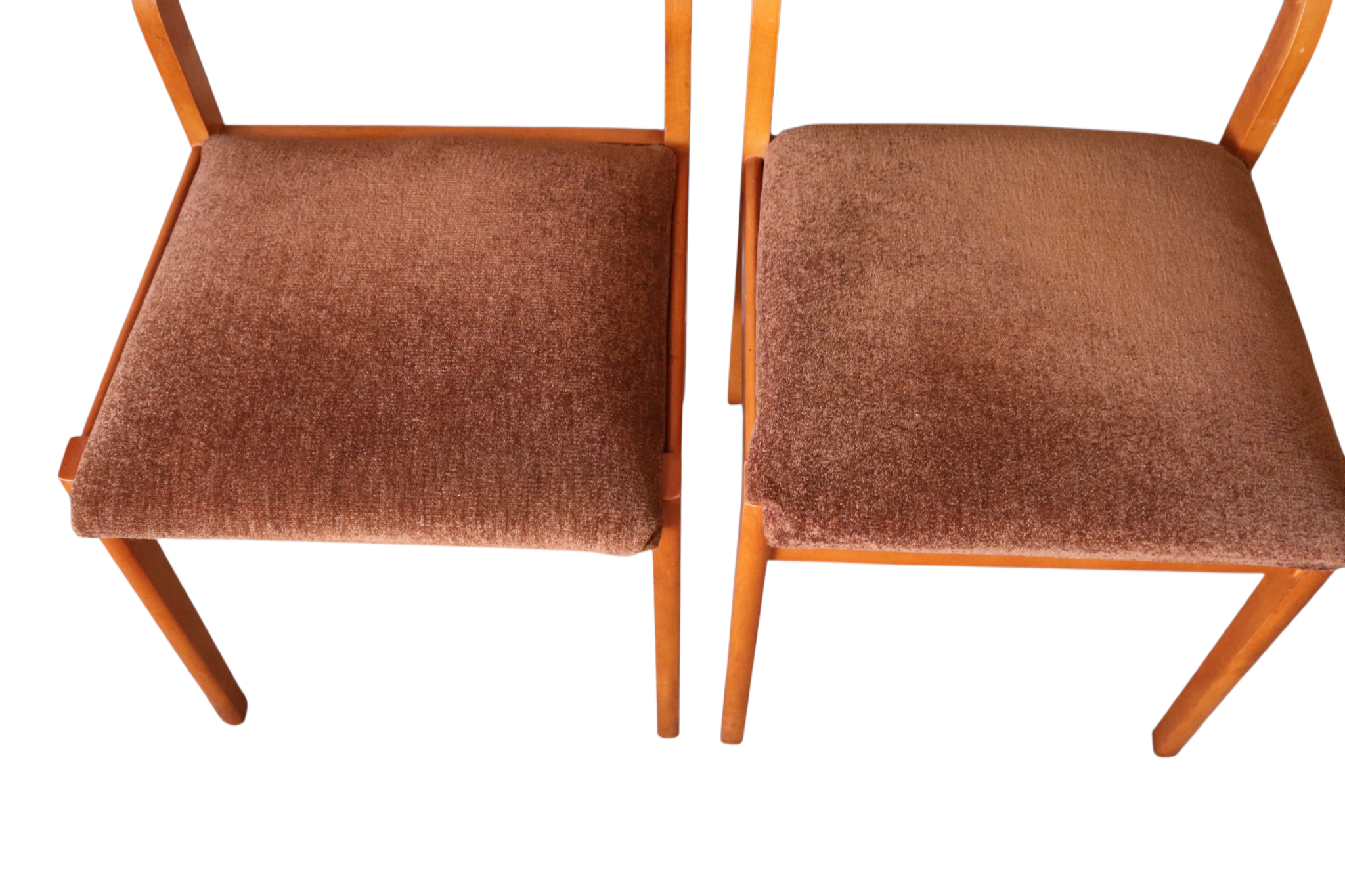 Set Of 4 Mid Century Teak Dining Chairs - Ladder Back Danish Style Retro