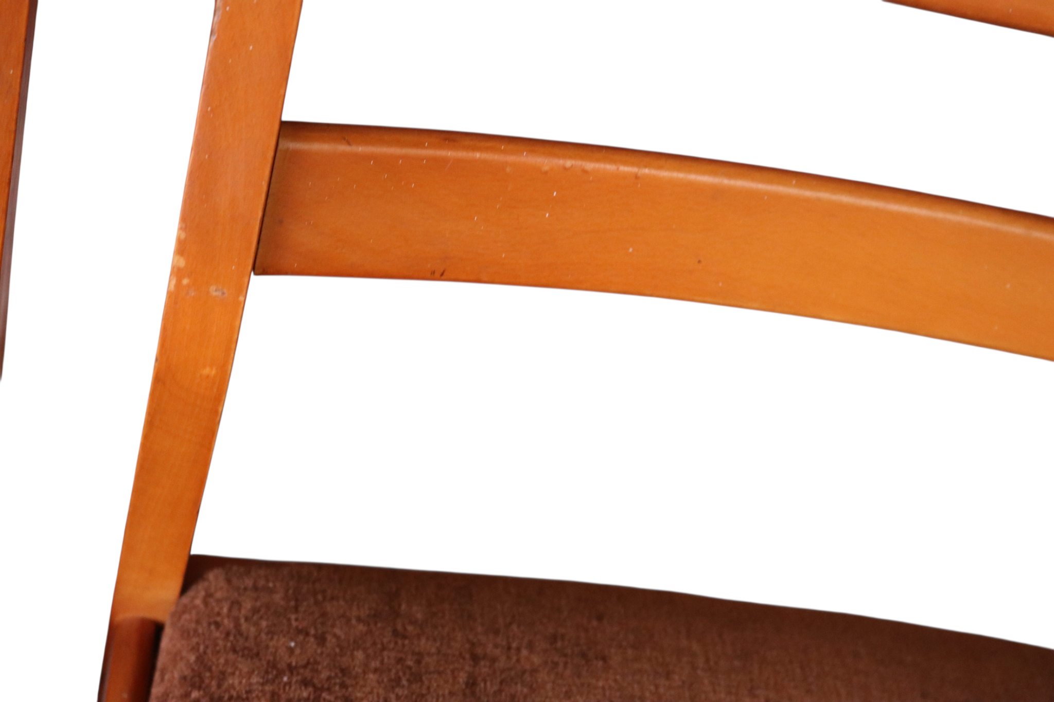 Set Of 4 Mid Century Teak Dining Chairs - Ladder Back Danish Style Retro