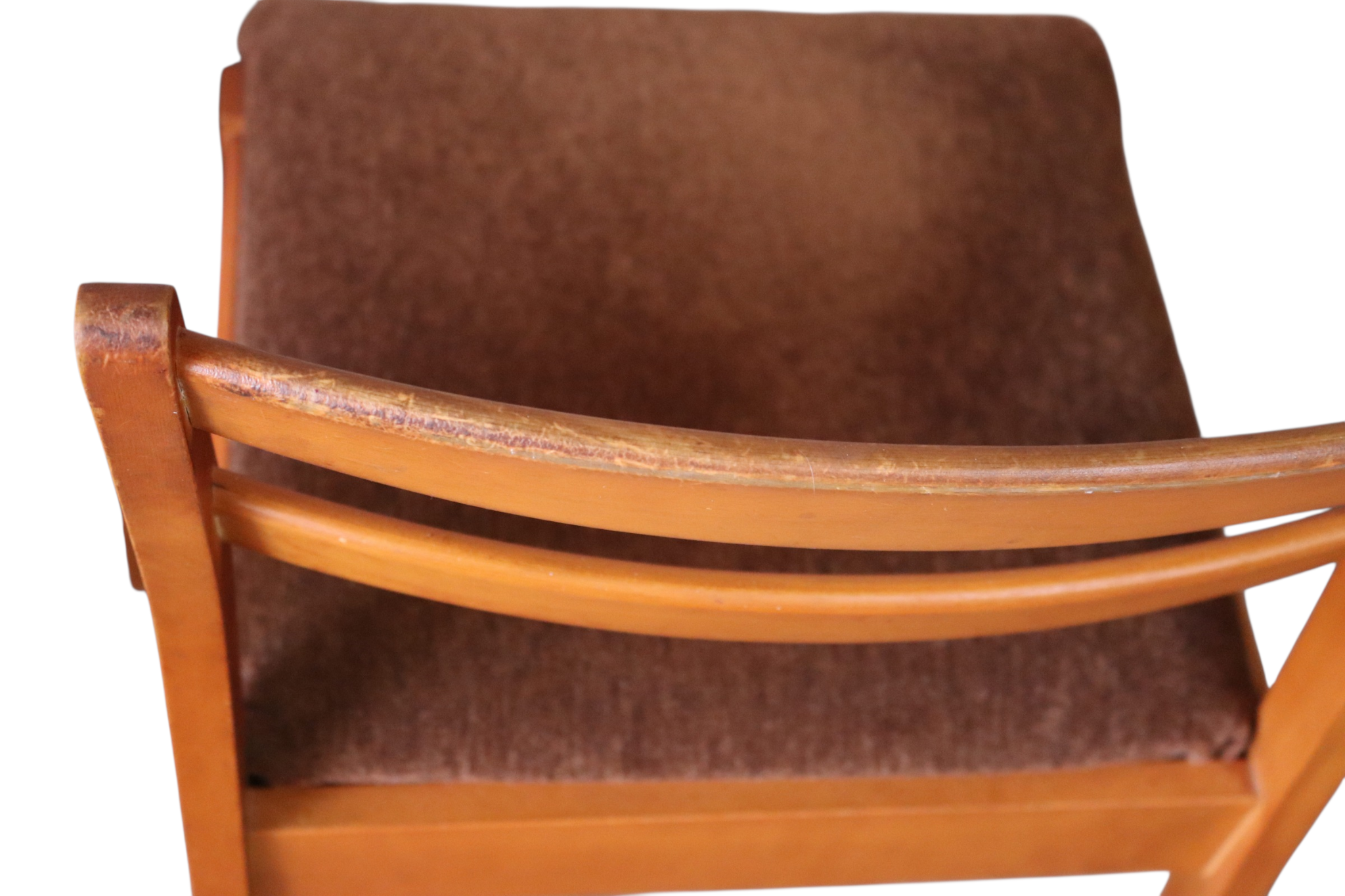 Set Of 4 Mid Century Teak Dining Chairs - Ladder Back Danish Style Retro