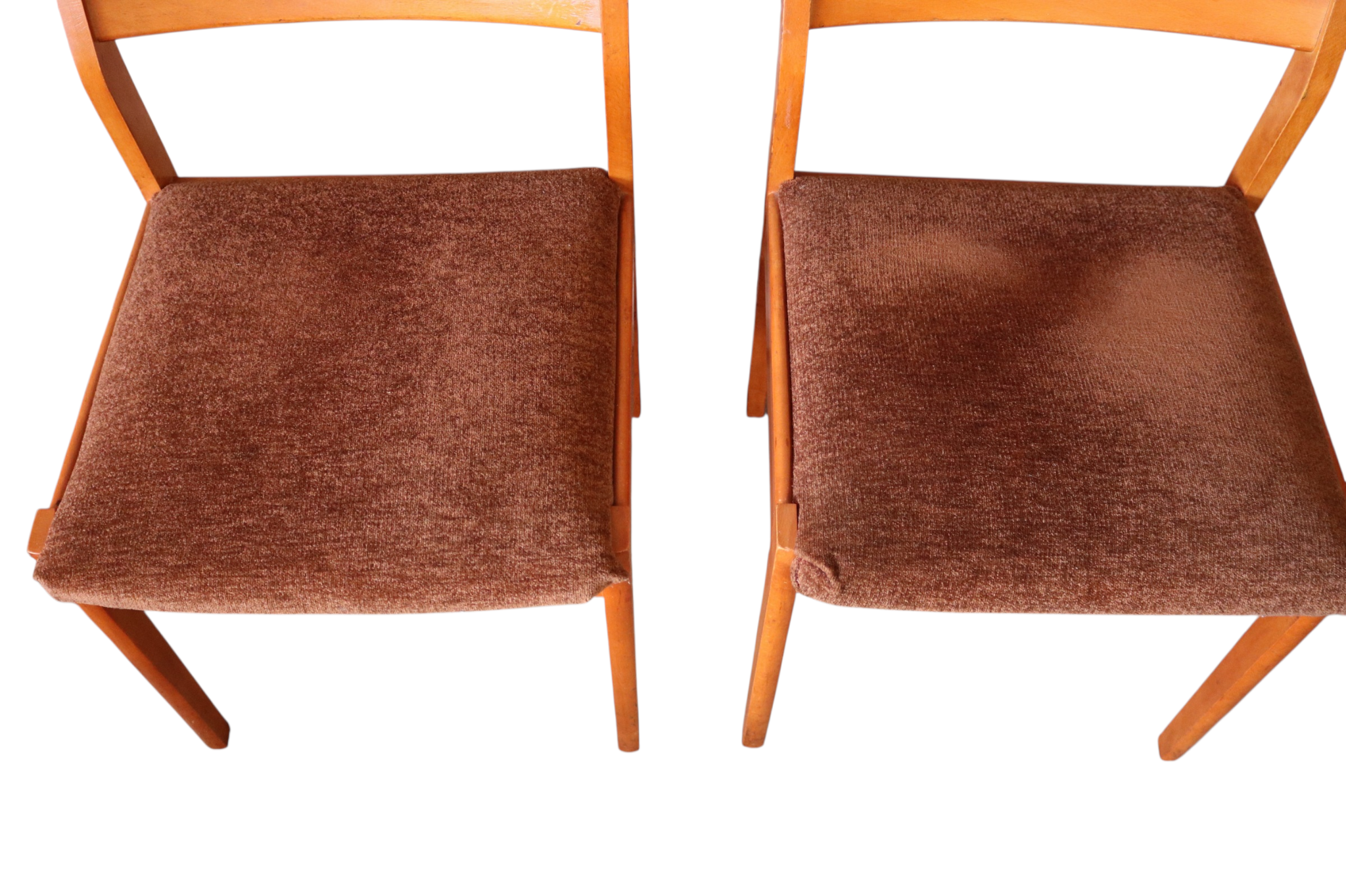 Set Of 4 Mid Century Teak Dining Chairs - Ladder Back Danish Style Retro