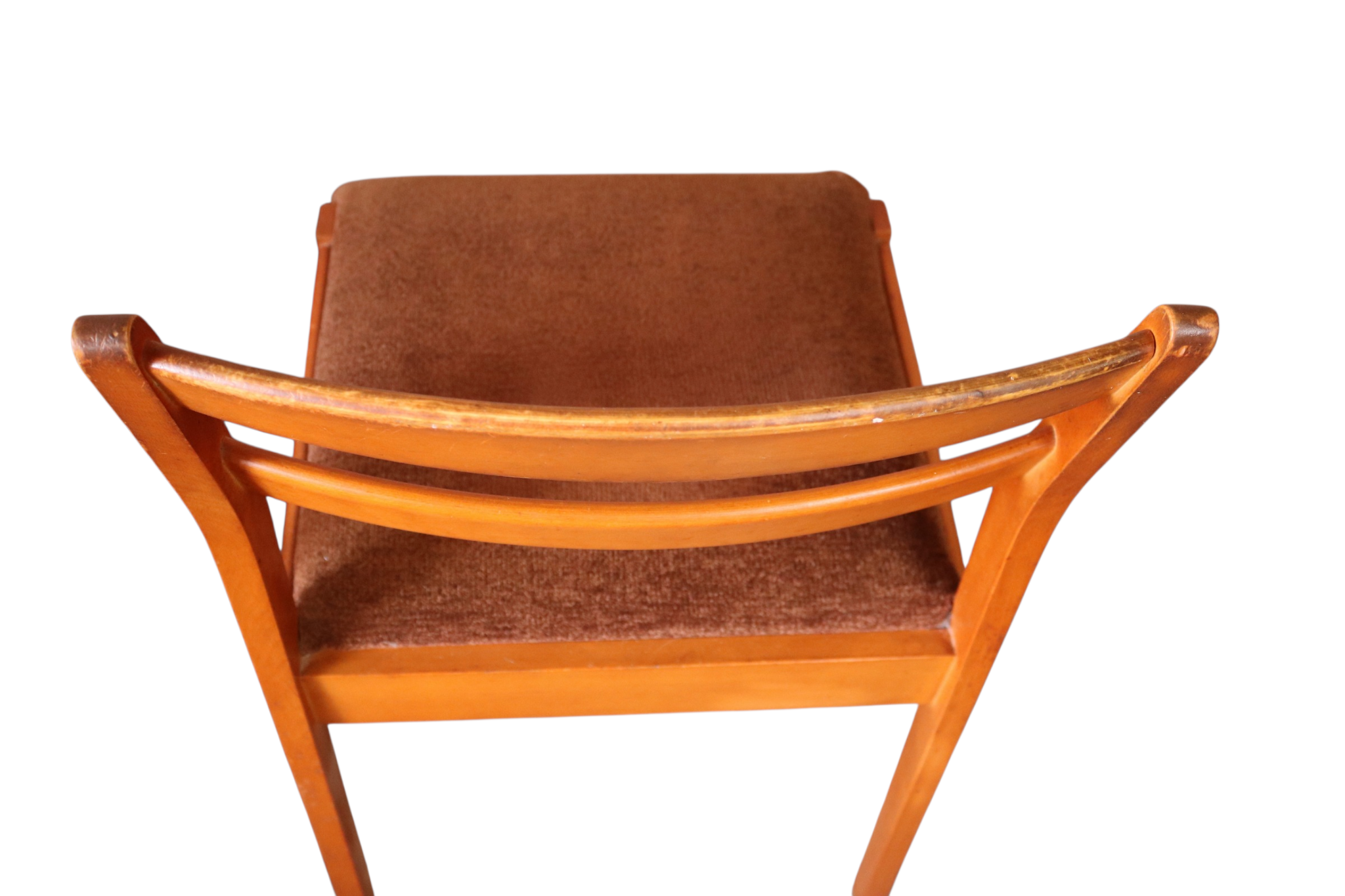 Set Of 4 Mid Century Teak Dining Chairs - Ladder Back Danish Style Retro