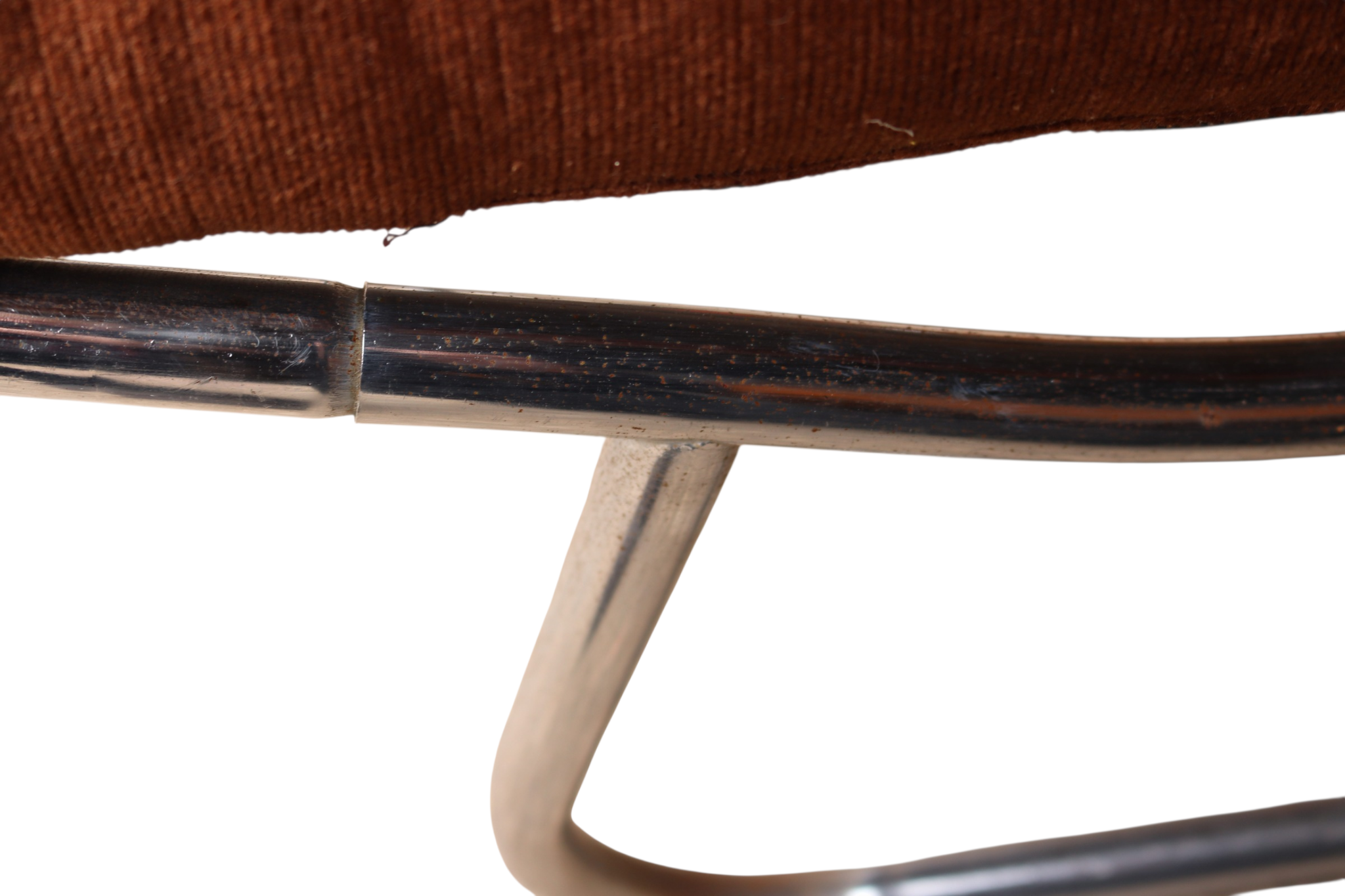 1970's Peter Hoyte British Sling Lounge chair chrome and chocolate corduroy Rare
