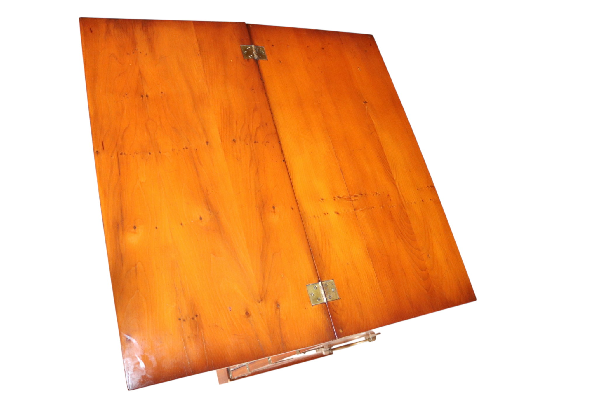 Vintage Yew Wood Campaign Chest of Drawers Flip Top Military Chest